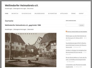 Die Startseite der neuen Webseite des Weilimdorfer Heimatkreises