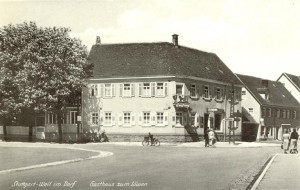 Der Löwen um 1920 (heute steht an dieser Stelle das Bettenhaus Mannsdörfer)