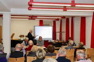 Kassenwart Eberhard Grötzinger mit dem Bericht zu den Finanzen des Heimatkreises